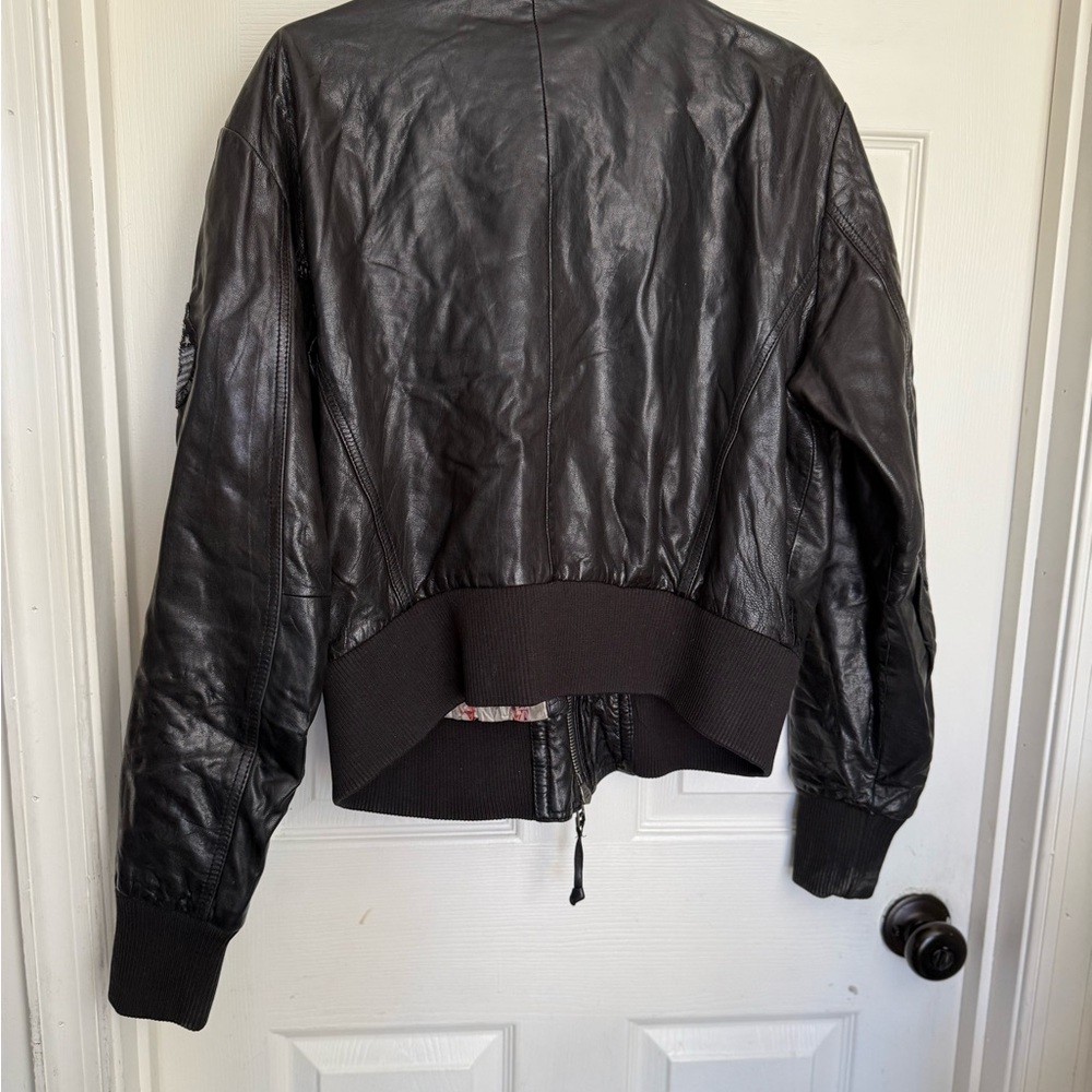 Top Gun Leather Vintage Bomber Black size 3 x - Picture 6 of 8
